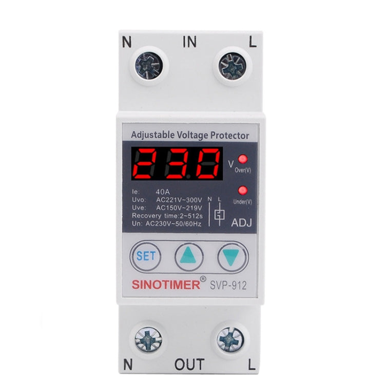 SINOTIMER SVP-912 Protezione da sottotensione intelligente con ripristino automatico regolabile, corrente:, 40A, 63A, 80A SINOTIMER SVP-912 Protezione da sottotensione intelligente con ripristino automatico regolabile, corrente:, 40A, 63A, 80A